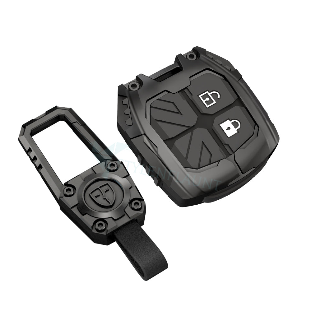 Suzuki Swift | Dzire | WagonR | Brezza | Grand Vitara | Fronx | Jimny | XL6 | Ignis | Ertiga | Baleno | Vitara Brezza | Celerio | Alto | Ciaz | S-Cross Luxury Transformer Series Metal Key Cover With Key Chain ( 2 buttons )
