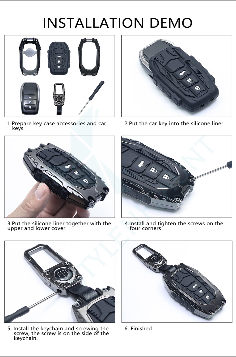 Toyota Fortuner | Hycross Innova | Camry Hybrid 2026 Luxury Premium Transformer Series Metal  Black Soft Sillcon Smart Car Case Key Case With Key Chain ( 3 Button )