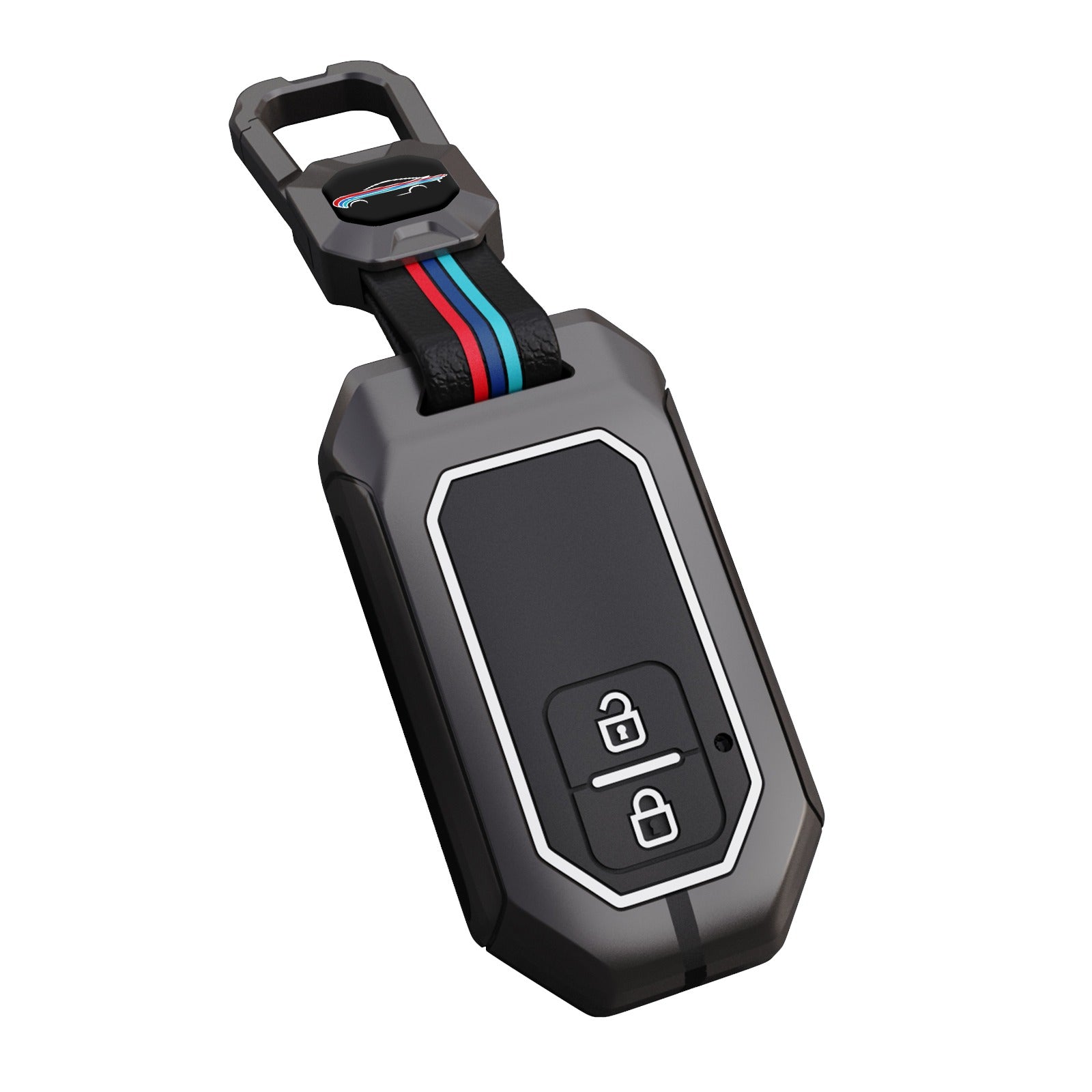 Toyota Hyryder | Glanza | Urban Cruiser Luxury Premium Metal Smart Car Key Cover Soft Silicon Car Case Key Case With Key Chain( 2 Button )