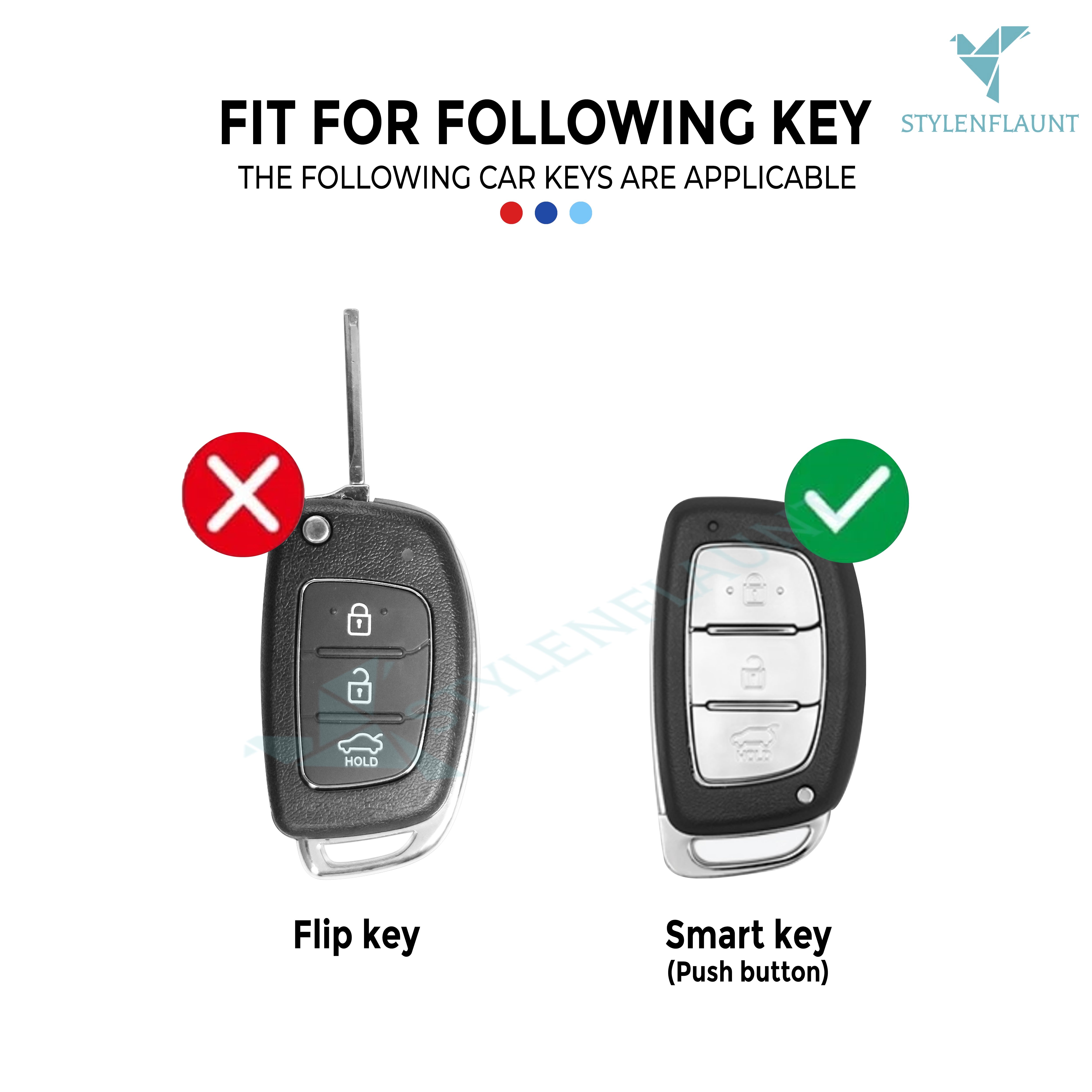 Hyundai Aura | Exter | Venue | Creta Luxury Premium Transformer Series Metal Black Soft Sillcon Smart Car Key Cover Key Case With Key Chain ( 3 buttons )