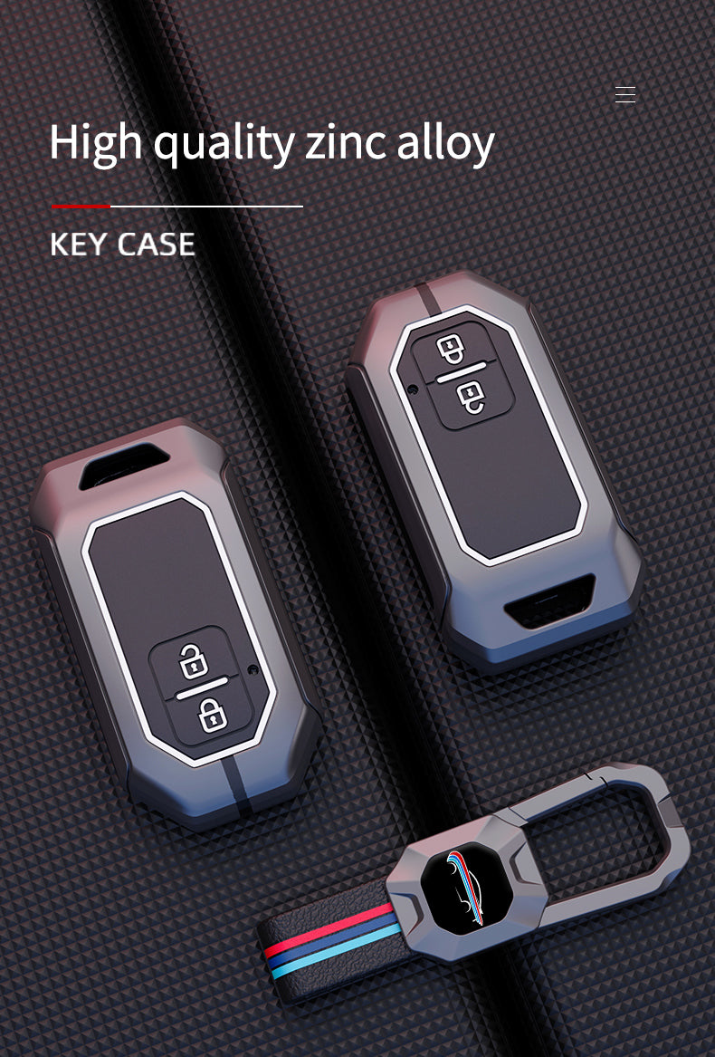 Toyota Hyryder | Glanza | Urban Cruiser Luxury Premium Metal Smart Car Key Cover Soft Silicon Car Case Key Case With Key Chain( 2 Button )