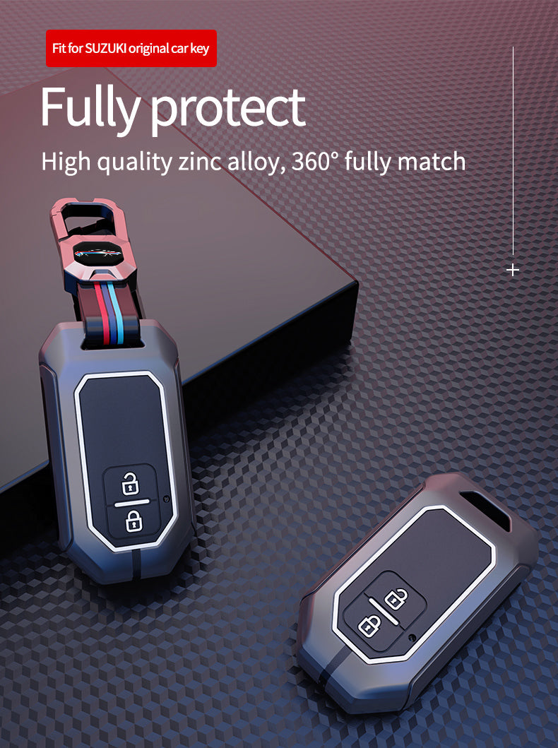 Toyota Hyryder | Glanza | Urban Cruiser Luxury Premium Metal Smart Car Key Cover Soft Silicon Car Case Key Case With Key Chain( 2 Button )