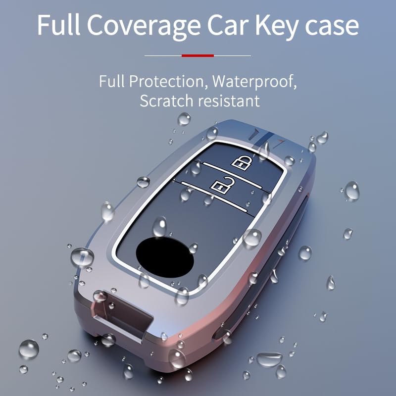 Toyoto Innova Crysta | Hycross Land Cruiser | Hilux |Toyota Hycross Innova Luxury Premium Metal Smart Car Key Cover Key Case With Key Chain (2 Button)
