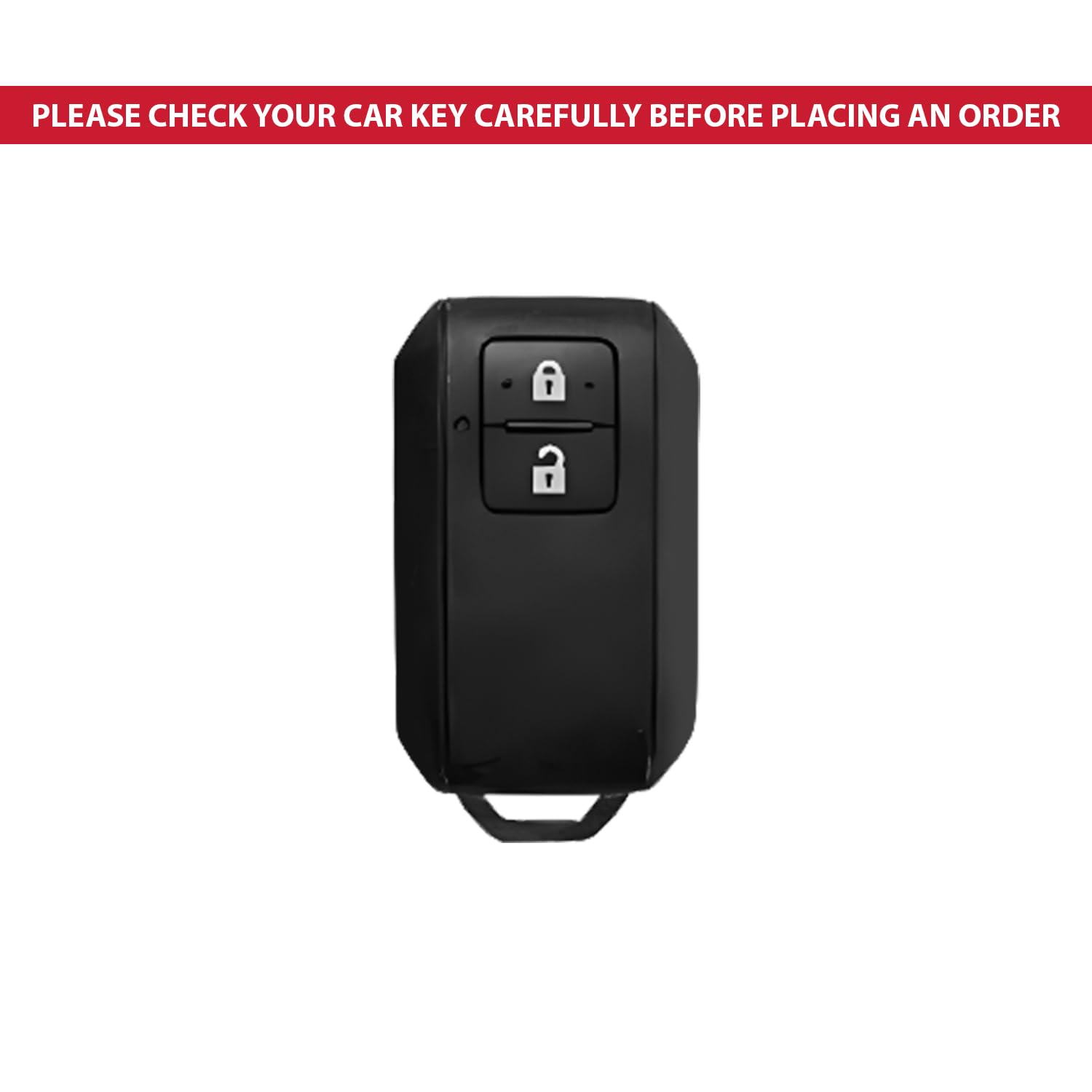 Suzuki Baleno | Grand Vitara Brezza | Jimmy | XL6 | Ertiga | Fronx Luxury Premium Metal Carbon Fiber Black Soft Silicon Smart Car Key Cover Key Case With Key Chain( 2 buttons )