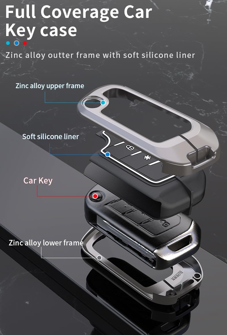 XUV 700 | Thar | Scorpio - N 2023 | 3XO | Bolero Luxury Premium Metal Soft Silicon Smart Key Cover Key Case With Key Chain ( 3 Button )