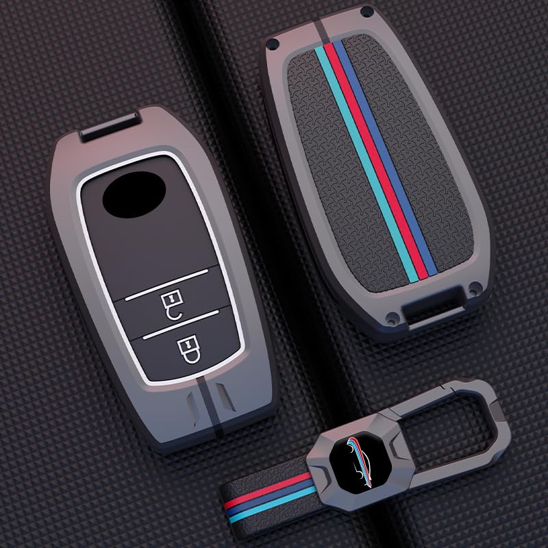 Toyoto Innova Crysta | Hycross Land Cruiser | Hilux |Toyota Hycross Innova Luxury Premium Metal Smart Car Key Cover Key Case With Key Chain (2 Button)