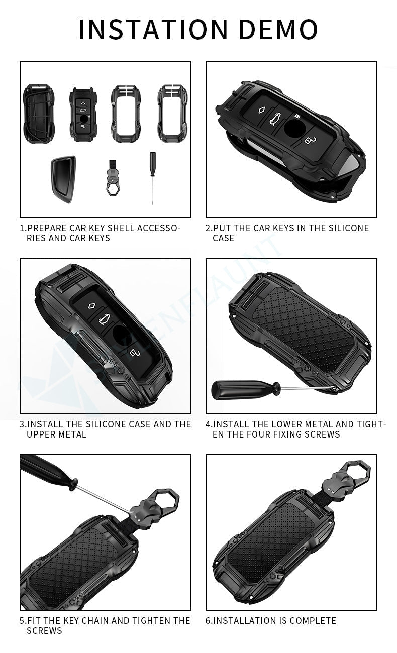 Mahindra Thar Roxx | XUV 700 | Thar | Scorpio-N 2023 | 3X0 Luxury Premium Beast Metal Smart Car Design Key Cover Key Case With Key Chain ( 3 buttons ) Flipkey