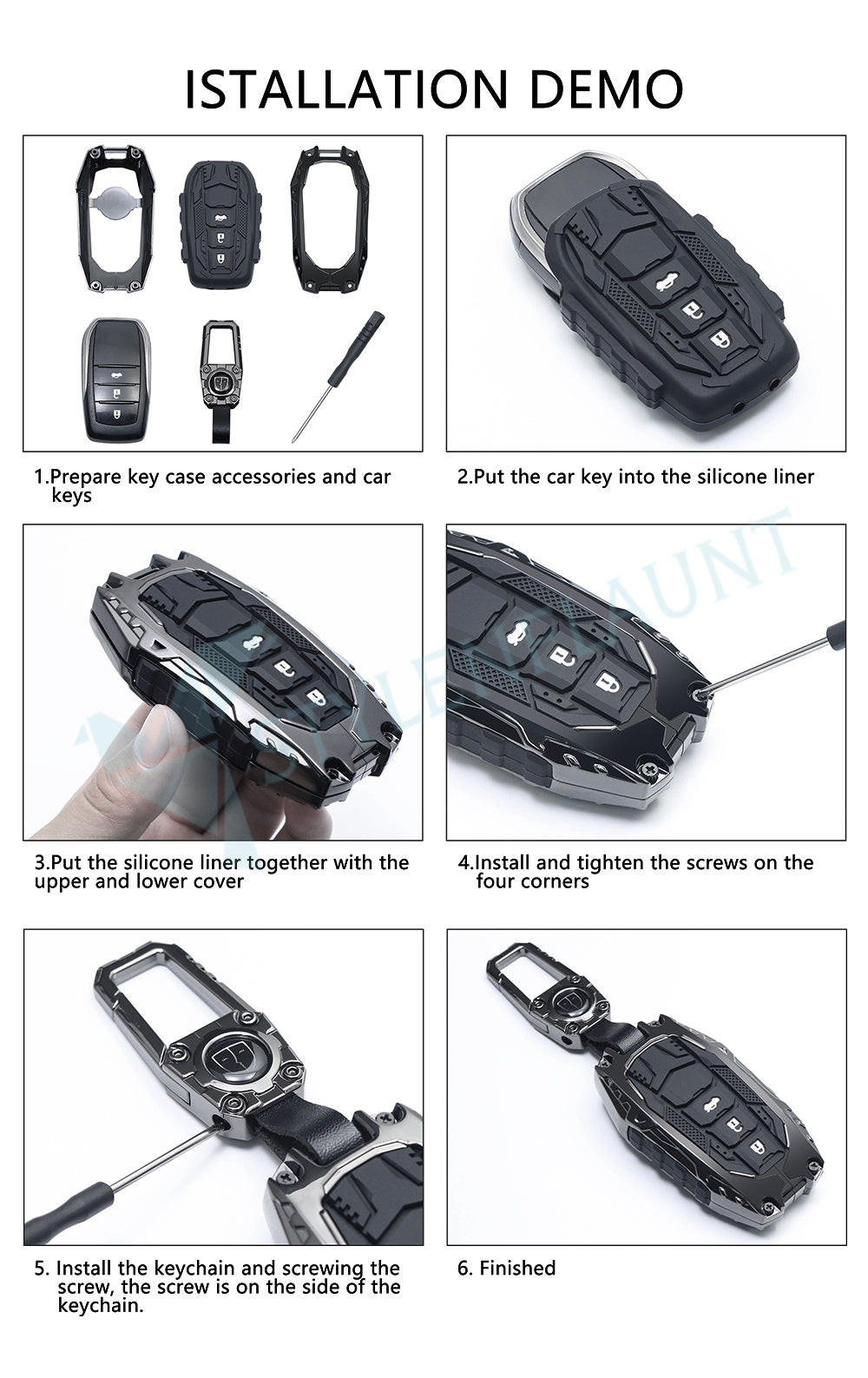 Mahindra Thar Roxx | XUV 700 | Thar | Scorpio-N 2023 | 3XO | Bolero Premium Transformer Series Metal Silicone Car Key Cover Case with Key Chain ( 3 buttons ) Flipkey