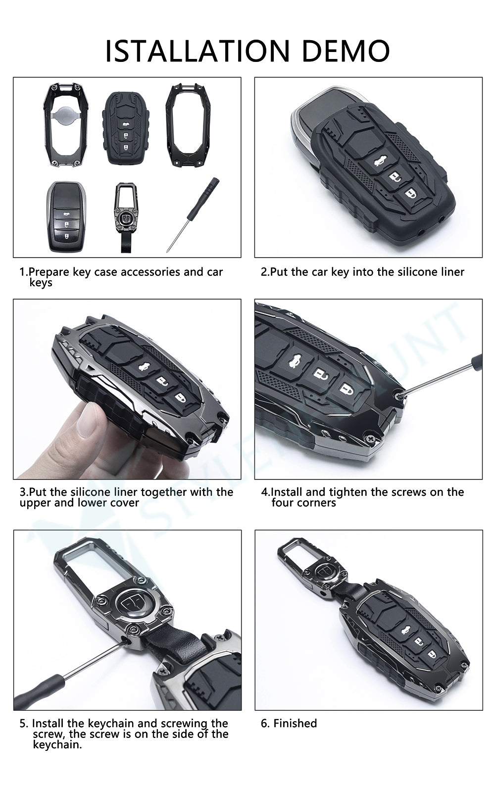 Mahindra XEV 9e | BE 6 | 7XO Luxury Premium Transformer Series Metal Black Soft Sillcon Smart Car Key Cover Key Case With Key Chain ( 6 Button )
