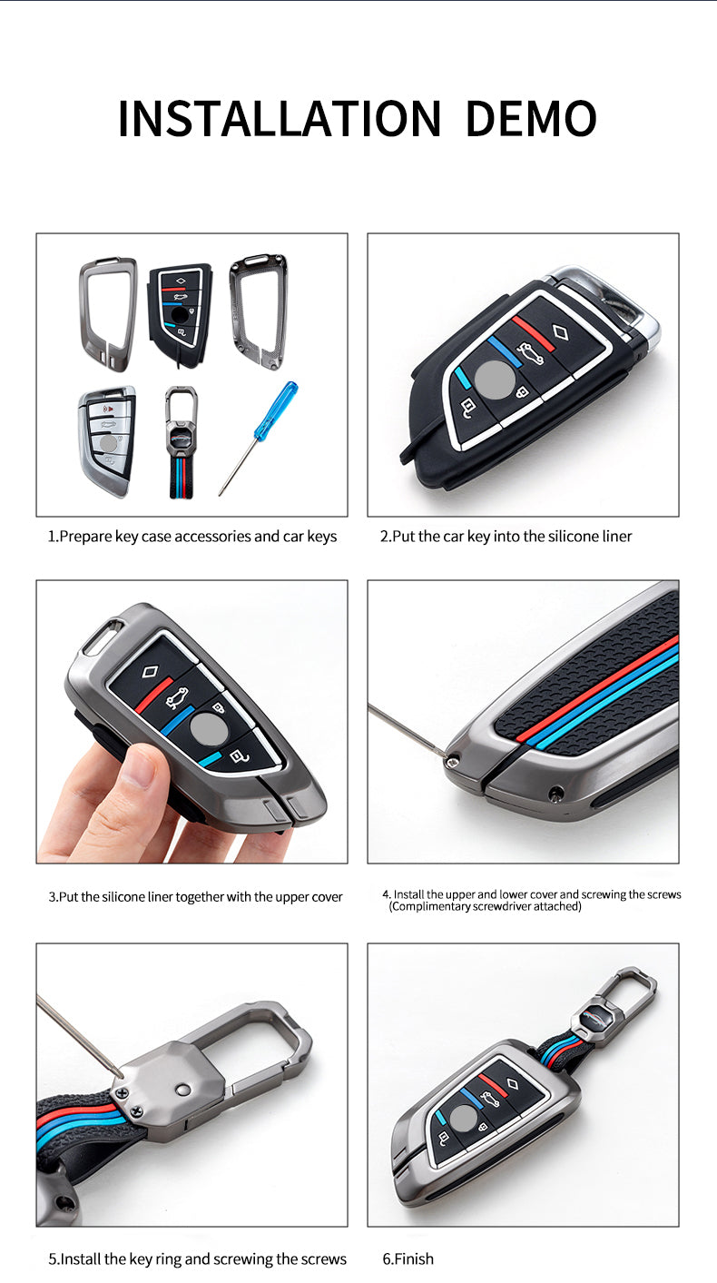 Toyota | Fortuner | Hycross Innova Luxury Premium Metal Smart Car Key Cover Soft Silicon Car Case Key Case With Key Chain ( 3 Button )